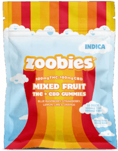 1:1 Mixed Fruit Cannabis Gummies with THC + CBD